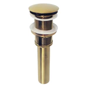 Coronet Push Pop-Up Bathroom Sink Drain in Brushed Brass without Overflow