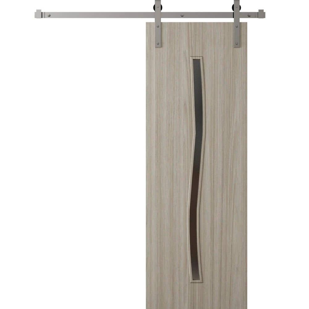 3012 30 in. x 80 in. Sold Core Oak Franko Color Wood Sliding Barn Door with Hardware Kit price history on PriceWatchPro
