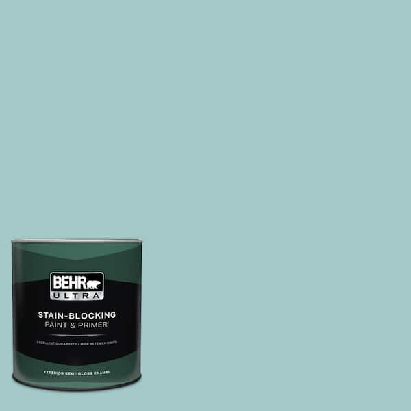 BEHR ULTRA 1 qt. #PPU13-10 Ocean Boulevard Semi-Gloss Enamel Exterior Paint & Primer