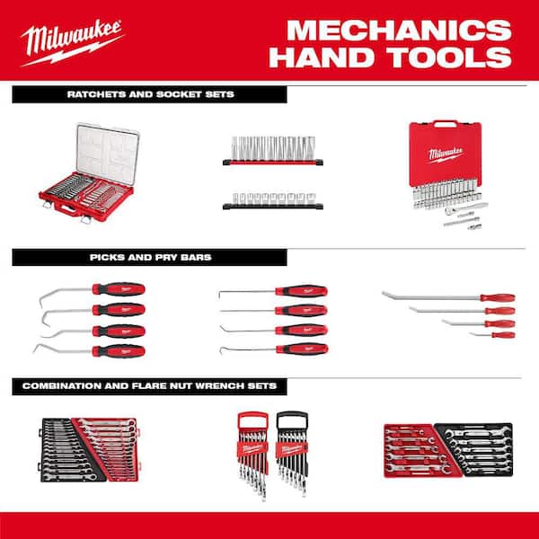 Milwaukee - 3/8 in. and 1/4 in. Drive SAE/Metric Ratchet and Socket Mechanics Tool Set with PACKOUT Case (106-Piece)