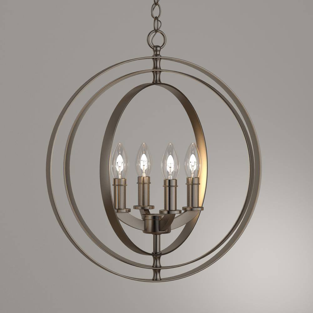 Equinox 4-Light Burnished Silver Globe Pendant