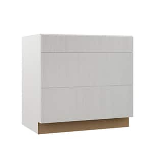 Designer Series Edgeley Assembled 36x34.5x23.75 in. Pots and Pans Drawer Base Kitchen Cabinet in Glacier