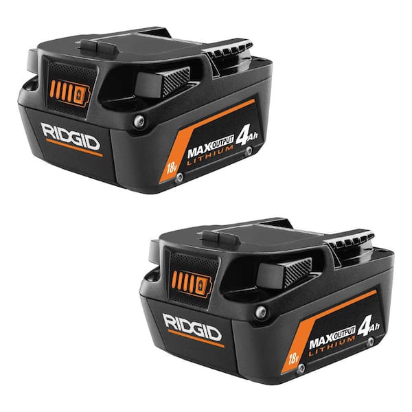 RIDGID 18V Lithium-Ion MAX Output 4.0 Ah Battery (2-Pack)