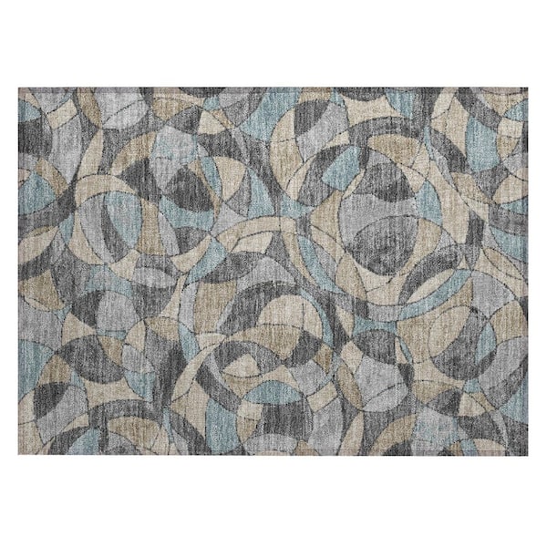 Chantille Machine Washable Indoor/Outdoor Abstract ACN3105 Gray 3 ft. x 4 ft. Area Rug