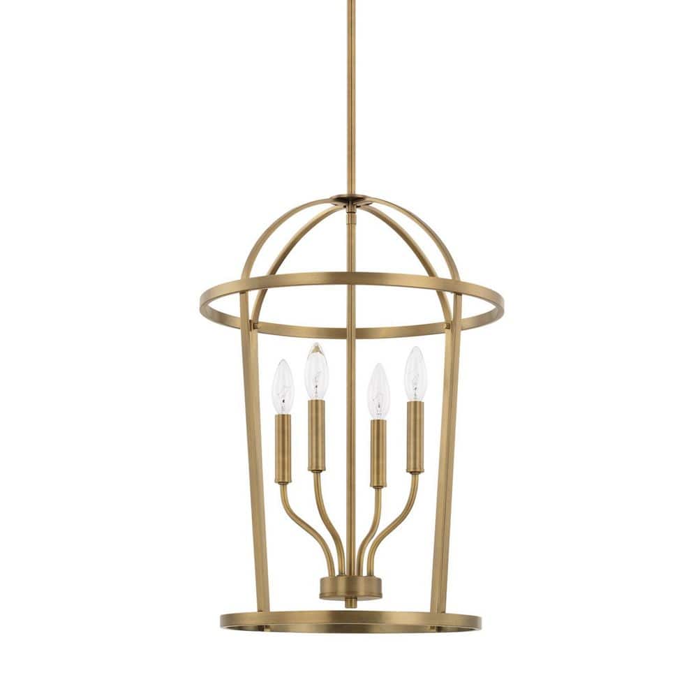 Greyson 60-Watts 4-Light Aged Brass Foyer Light, No Bulbs Included price history on PriceWatchPro