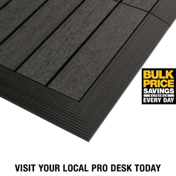 1/6 ft. x 1 ft. Quick Deck Composite Deck Tile Outside Corner Fascia in Hawaiian Charcoal (2-Pieces/Box)
