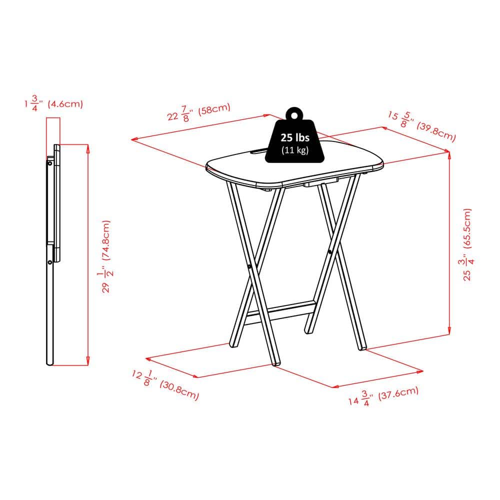 Lucca 22 in. Oyster Gray 5-Piece Snack Table Set - thumbnail 5