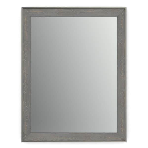 Delta 21 in. W x 28 in. H (S1) Framed Rectangular Standard Glass Bathroom Vanity Mirror in Weathered Wood