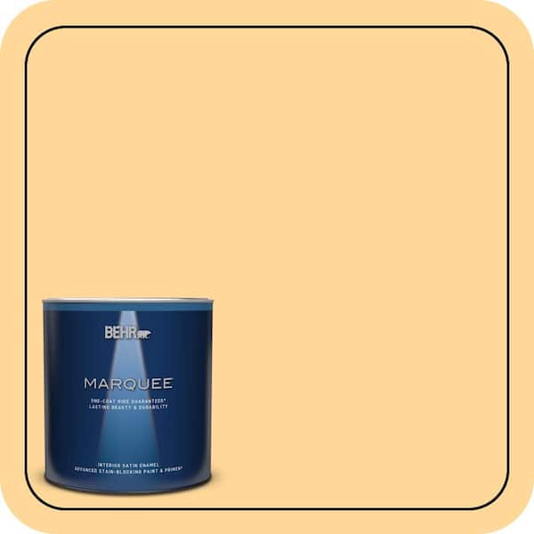 BEHR MARQUEE 1 qt. #P250-3 Marsh Marigold Satin Enamel Interior Paint & Primer