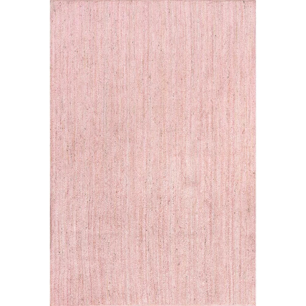 nuLOOM Rigo Hand woven Farmhouse Jute Pink 5 ft. x 8 ft. Area Rug