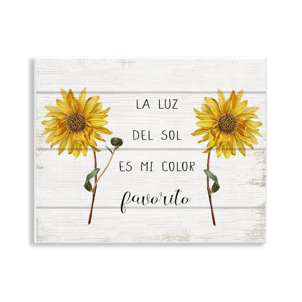 Stupell Industries Sunflower Favorite Color by Lil' Rue Unframed Wall Plaque Typography Graphic Art Print 11 in. x 14 in.
