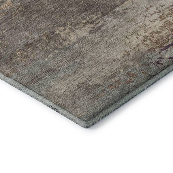 Mayfield Premium Machine Washable Abstract AMF2071 Brown 3 ft. x 4 ft. Area Rug