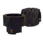The Ridge 15.75 in. x 12.5 in. Round Steel Wood Pellet Portable Fire Pit with Carrying Bag - Army
