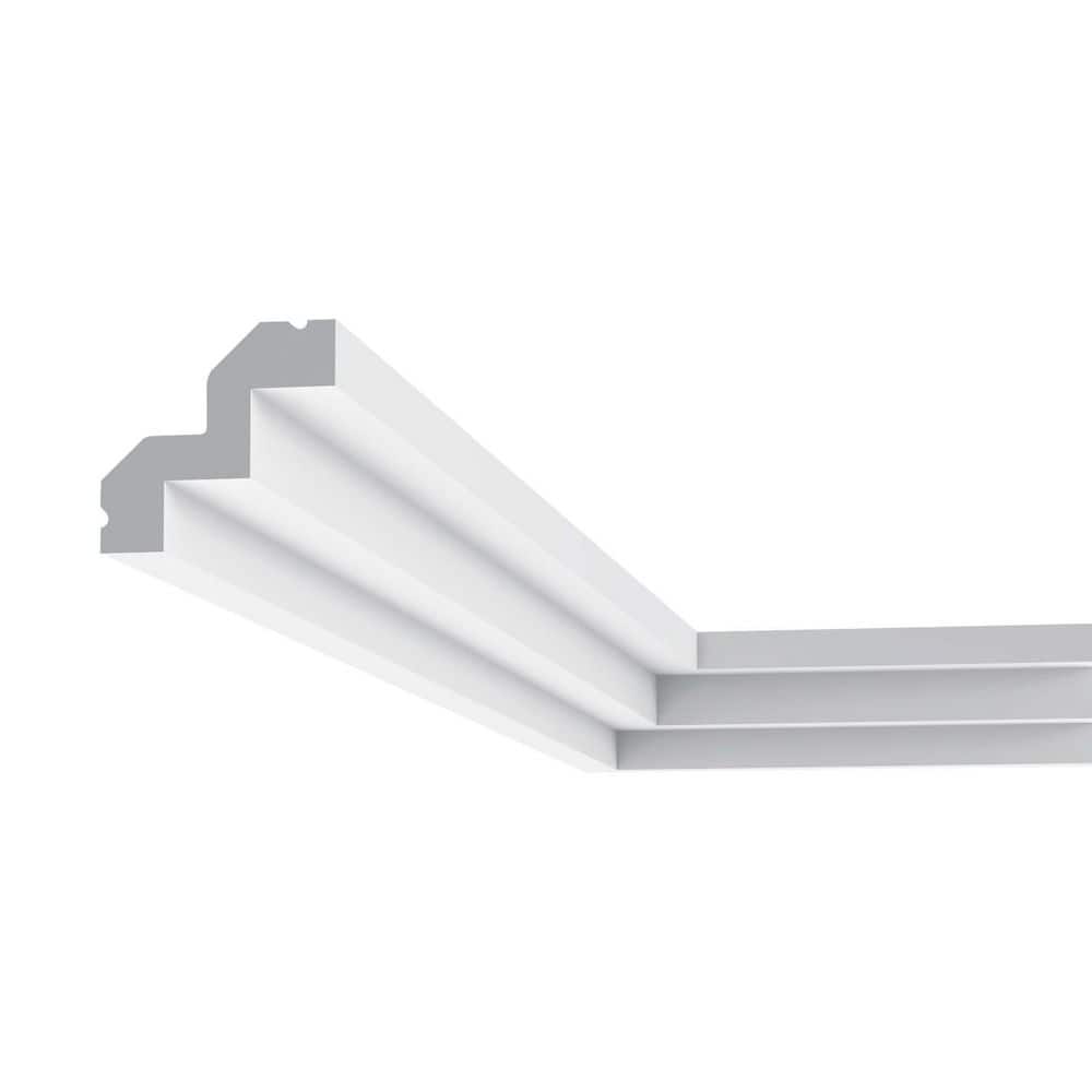 Primed White Polyurethane Crown Moulding 2-1/8 in x 2 in