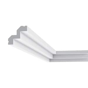 2-1/8 in. x 2 in. x 78-3/4 in. Primed White Plain Polyurethane Crown Moulding (2-Pack)