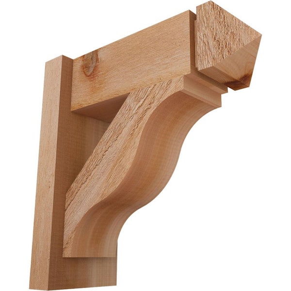 Ekena Millwork 6 in. x 16 in. x 16 in. Western Red Cedar Fuston Arts and Crafts Rough Sawn Outlooker