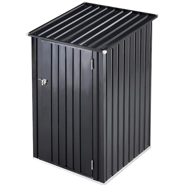 Garden Metal Storage Shed, 40.7 in. W x 37.4 in. D x 63.4 in. H Gray Steel Outdoor Storage Cabinet with Lockable Door