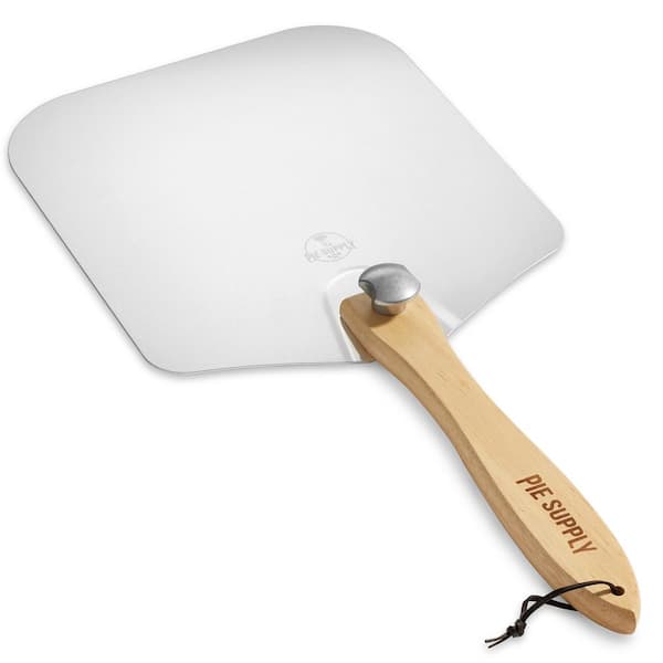 12 in. x 14 in. Aluminum Pizza Peel with Foldable Wood Handle