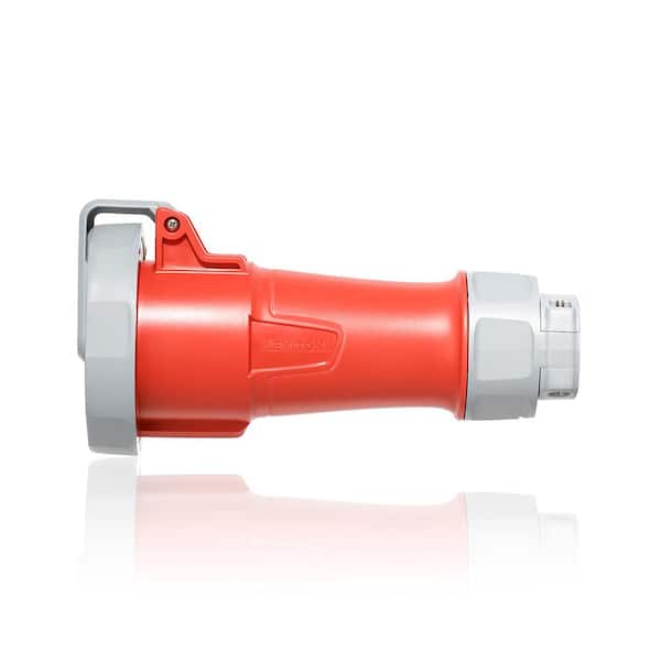 30 Amp, 480-Volt 3-Phase, 2P, 3-Watt, LEV Series IEC 60309-1 & 60309-2 Pin & Sleeve Connector, Watertight - Red