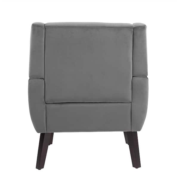 Uixe Dark Gray Linen Fabric Upholstery Arm Chair (Set of 1) FOP-SF-GY - The  Home Depot