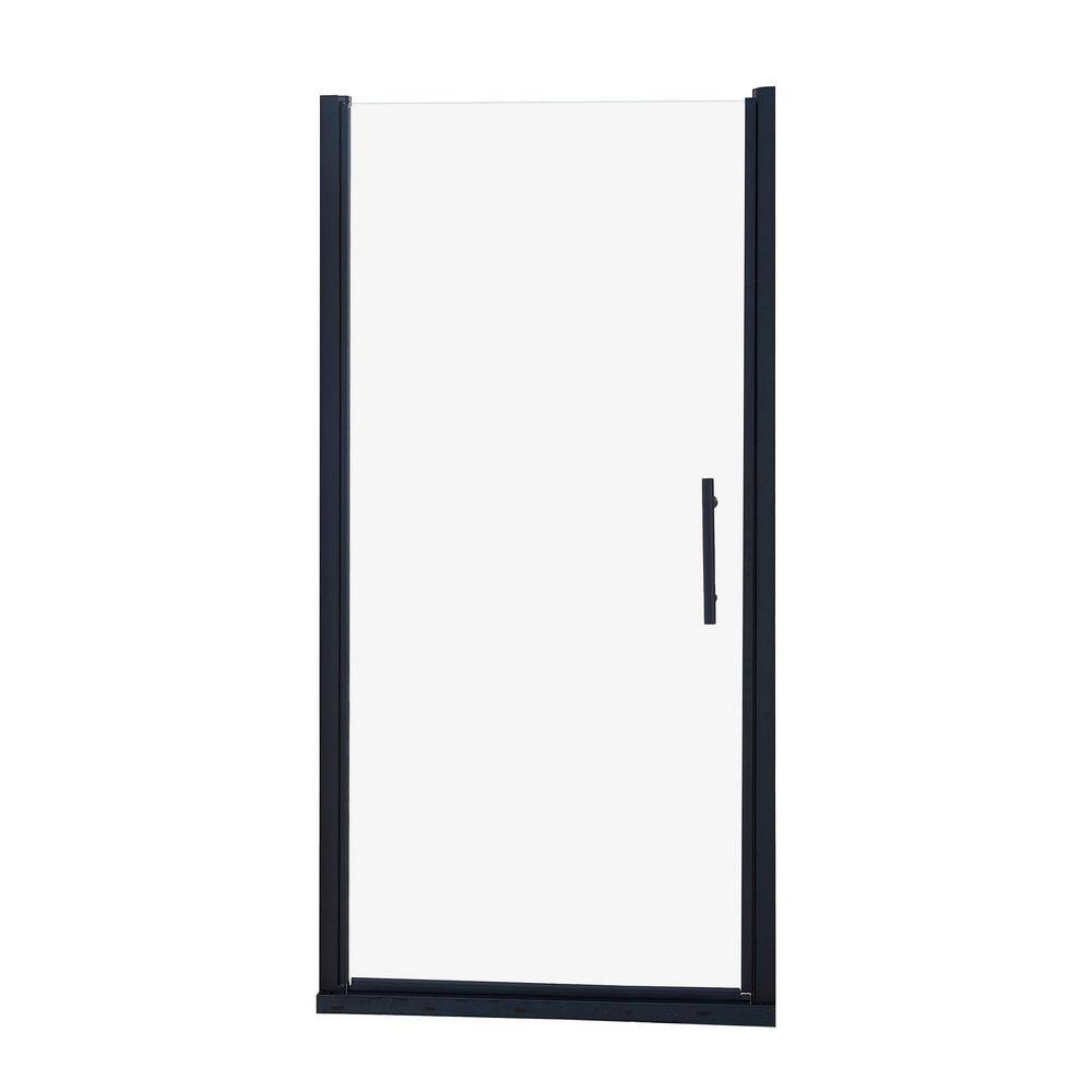 35.5 in. W x 75 in. H Pivot Framed Shower Door in Matte Black price history on PriceWatchPro