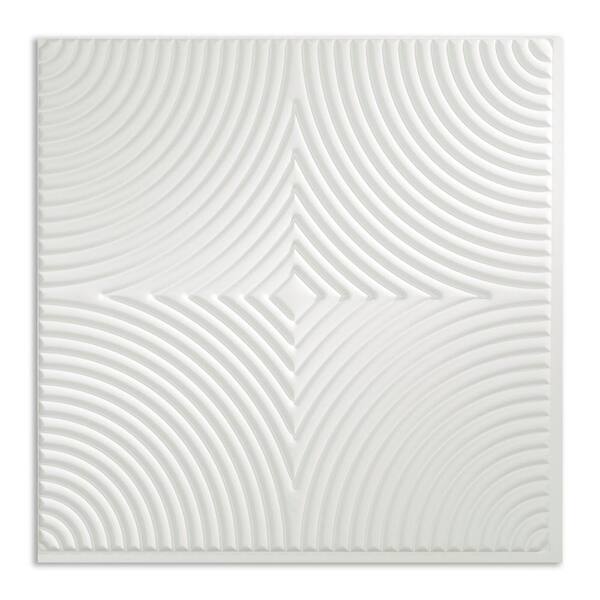 Fasade Echo 2 ft. x 2 ft. Glue Up PVC Ceiling Tile in Matte White
