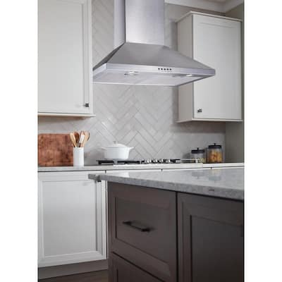 30 in. W Convertible Wall Mount Range Hood with 2 Charcoal Filters in Stainless Steel