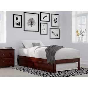 Colorado in Walnut Twin Extra Long Bed with USB Turbo Charger and Twin Extra Long Trundle