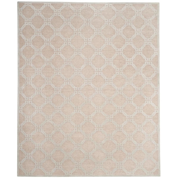Tibetan 6 ft. x 9 ft. Beige/Slate Geometric Links Area Rug