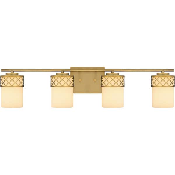 Quoizel Tenley 32 in. 4-Light Aged Brass Vanity Light