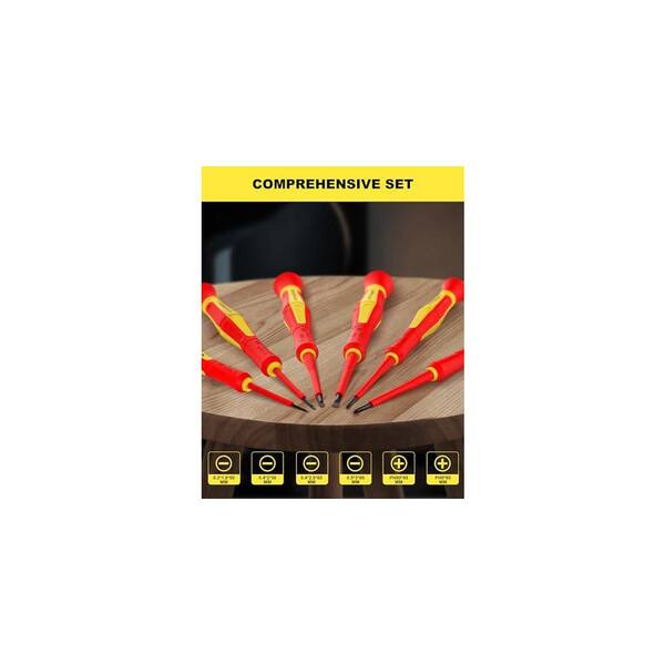 YICHUHAOXI 1000V Insulated 2.56 in. Shank 6 Bit Red Magnetic