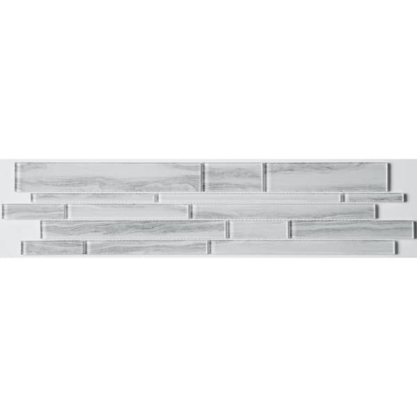 Zen Calm 5.91 in. x 23.54 in. x 6mm Glass Mesh-Mounted Mosaic Tile (0.97 sq. ft.)