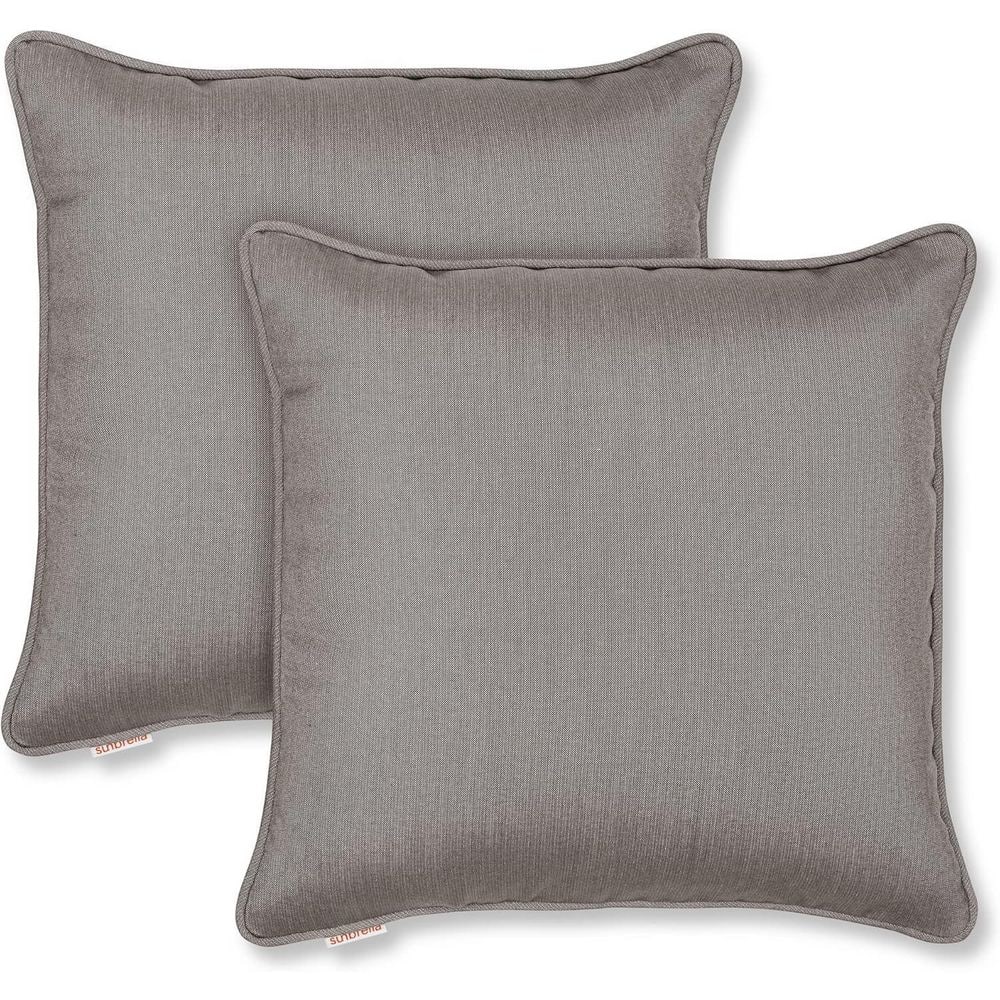 Sunbrella Indoor/Outdoor Corded Fill Throw Pillow 18 x 18, Charcoal Grey, (Set of 2) price history on PriceWatchPro