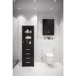 Madison 24 in. W x 33 in. H x 8 in. D Bathroom Storage Toilet Topper in Espresso