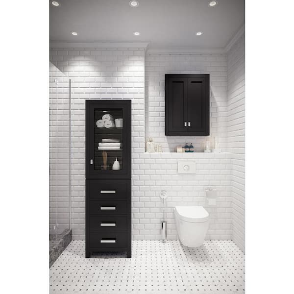 Water Creation Madison 24 in. W x 33 in. H x 8 in. D Bathroom Storage Toilet Topper in Espresso