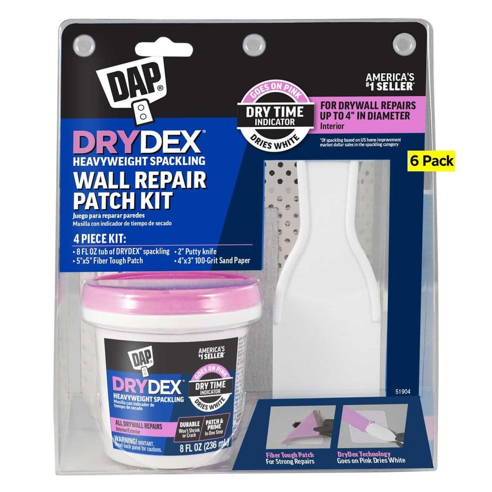 DryDex 8 oz. Dry Time Indicator Wall Repair Patch Kit (6-Pack) price history on PriceWatchPro