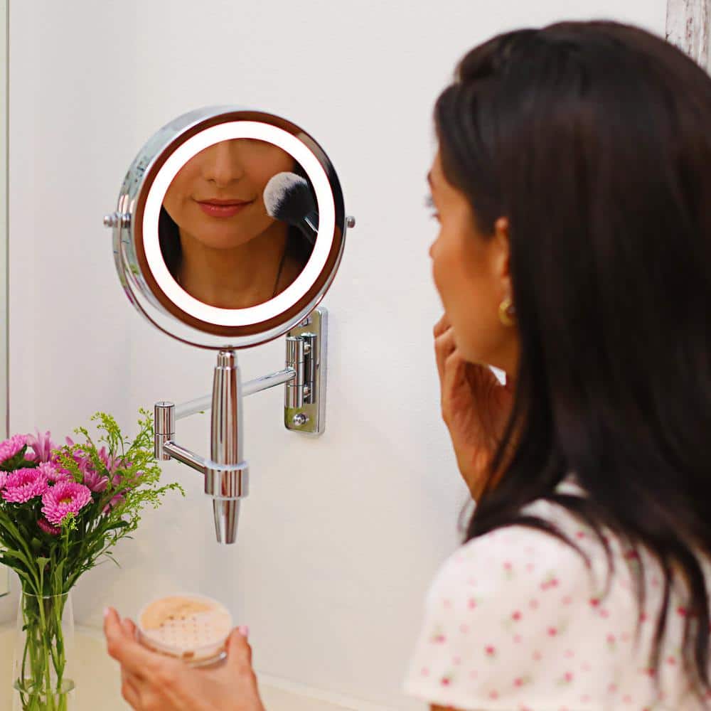 7'' Silver Wall Mounted LED Magnifying Mirror