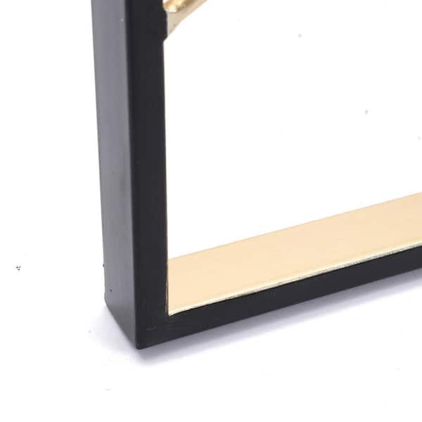 Livingandhome Modern Black and Gold Vertical Aluminum Photo Frame