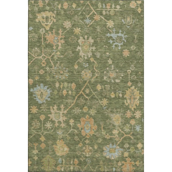 Mayfield Premium Machine Washable Abstract AMF1930 Fern 10 ft. x 14 ft. Area Rug