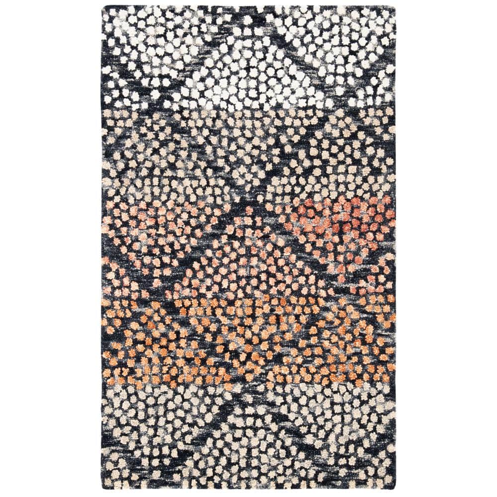 Trace TRC513 Hand Tufted Area Rug - Navy/Ivory - 3'x5' - Safavieh.