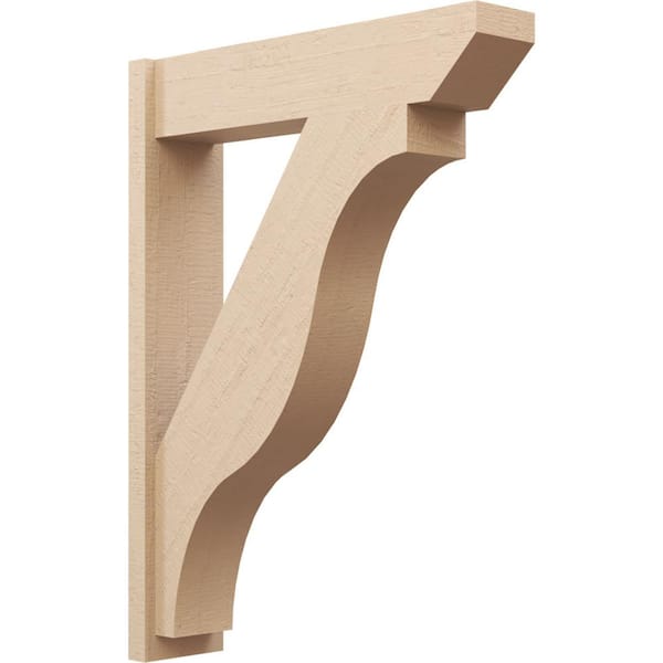 Ekena Millwork 8 in. x 46 in. x 34 in. Funston Slat Rough Cedar Woodgrain Timberthane Polyurethane Outlooker, Primed Tan