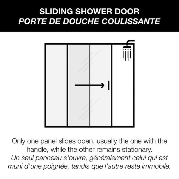 MAAX Odyssey SC 57-59 ½ x 78in. 8 mm Sliding Shower Door for