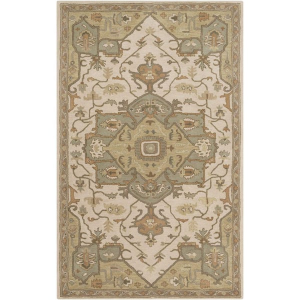 Demetrios Olive 10 ft. x 14 ft. Indoor Area Rug
