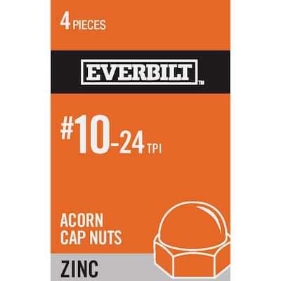 #10-24 Zinc Plated Cap Nut (4-Pack)