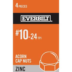 #10-24 Zinc Plated Cap Nut (4-Pack)