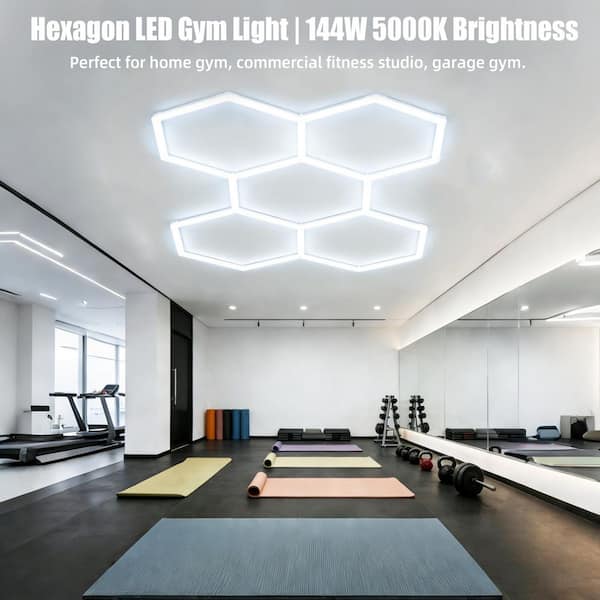 WYZM 7.92 ft. 168-Watt 20160LM, 5-Grids Hexagon Led Light, 5000 K