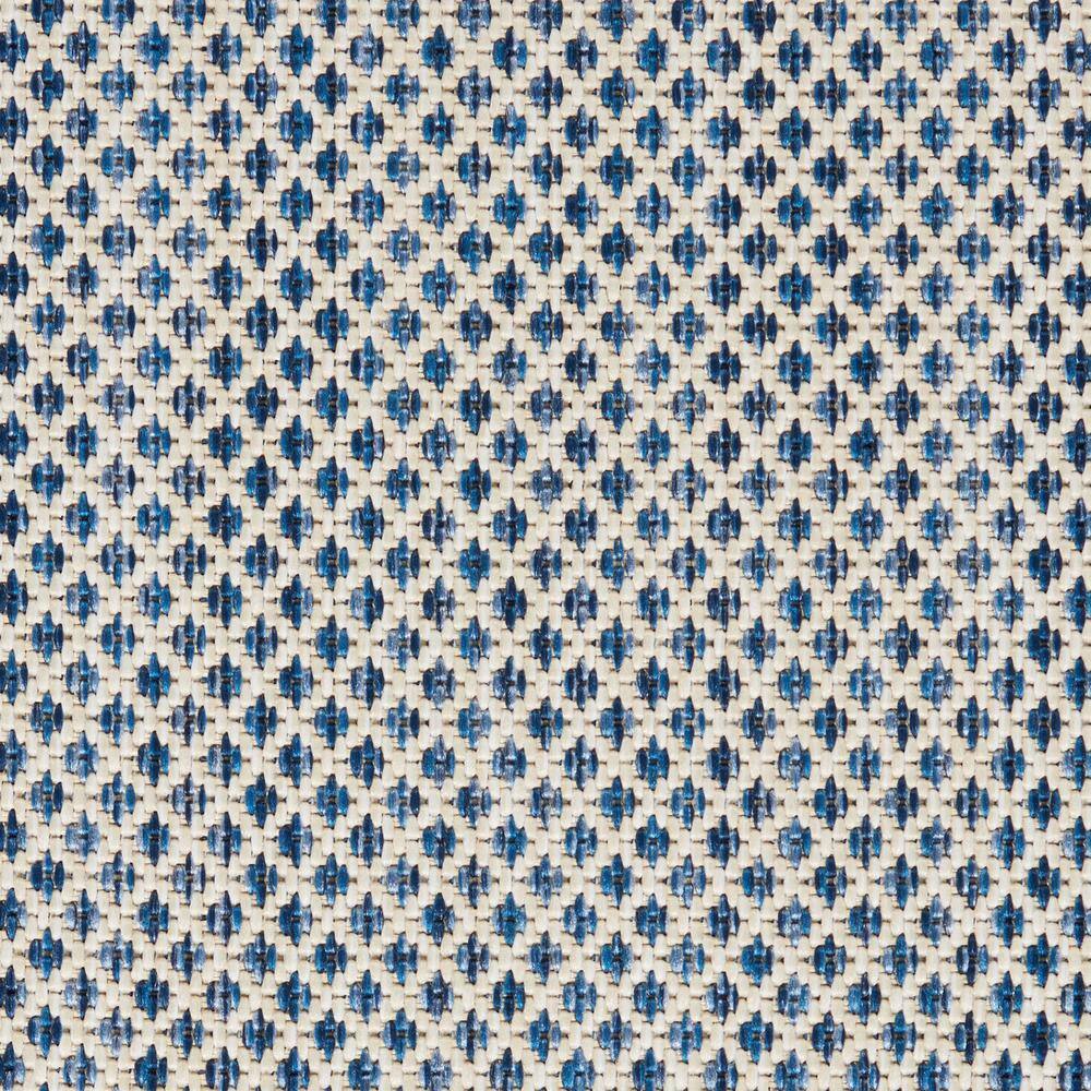 Courtyard Geometric Ivory Blue 10' x 14' Easy-Care Area Rug