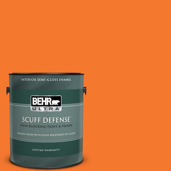 BEHR ULTRA 1 gal. #230B-7 Kumquat Extra Durable Semi-Gloss Enamel Interior Paint & Primer