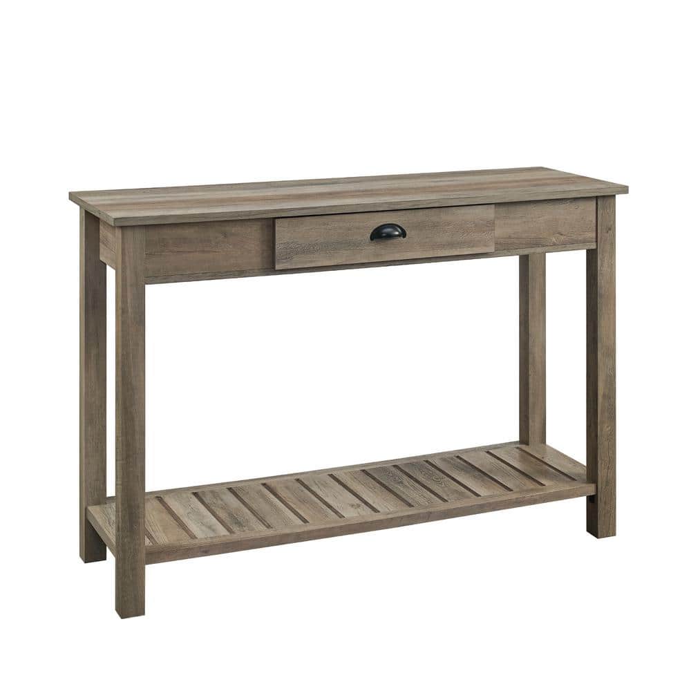 Rustic Farmhouse 48" Black Wood Entry Console with Storage