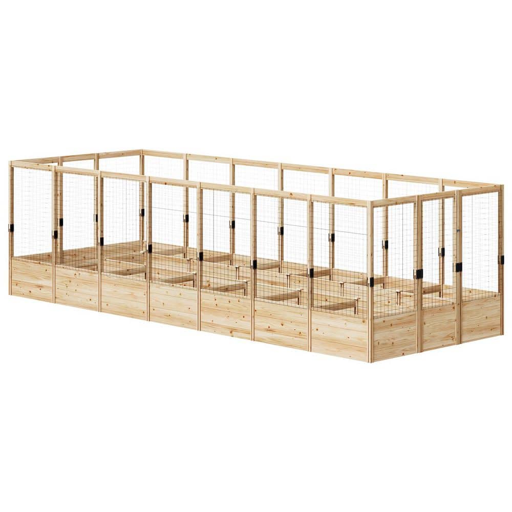Wood Raised Garden Bed with Deer Proof Fence(247.68 in. L x 90in. W x 70.32 in. H) price history on PriceWatchPro